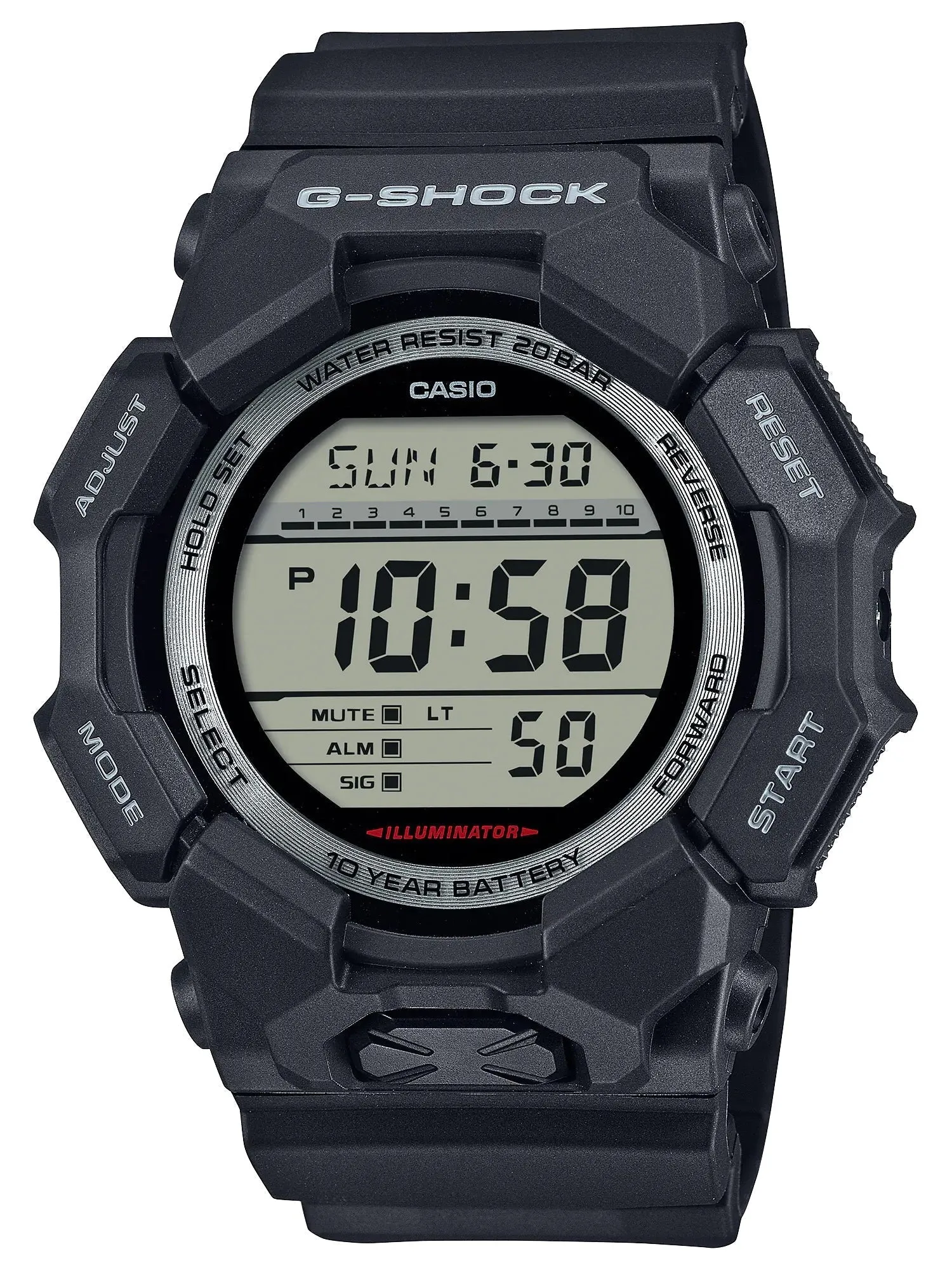 Casio G-SHOCK High-Brightness LED Large Digital Black Watch GD010-1
