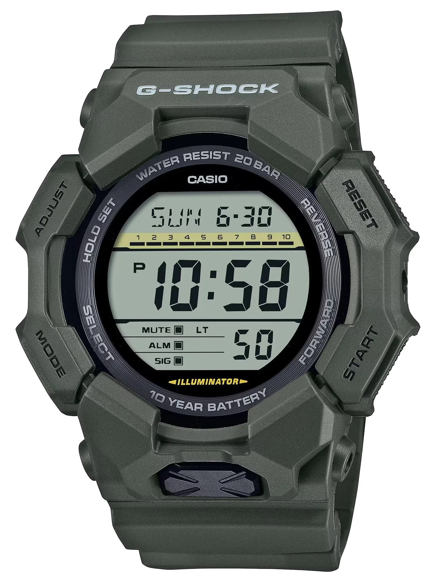 Casio G-SHOCK High-Brightness LED Large Digital Green Watch GD010-3