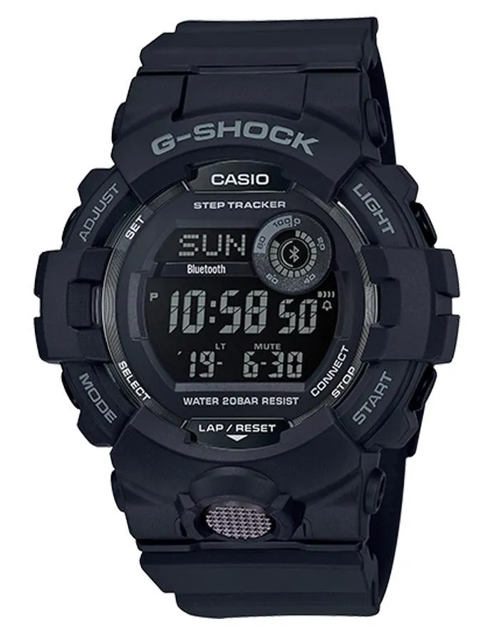 Casio G-Shock Mens GBD800 Watch - Step Counter - All Black - 5 Alarms - 200M