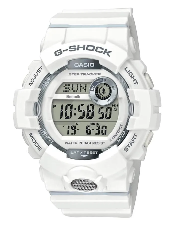 Casio G-Shock Mens GBD800 Watch - Step Counter - All White - 5 Alarms - 200M
