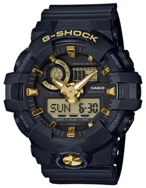 Casio G-Shock Mens Watch - Black & Gold - World Time - 200M