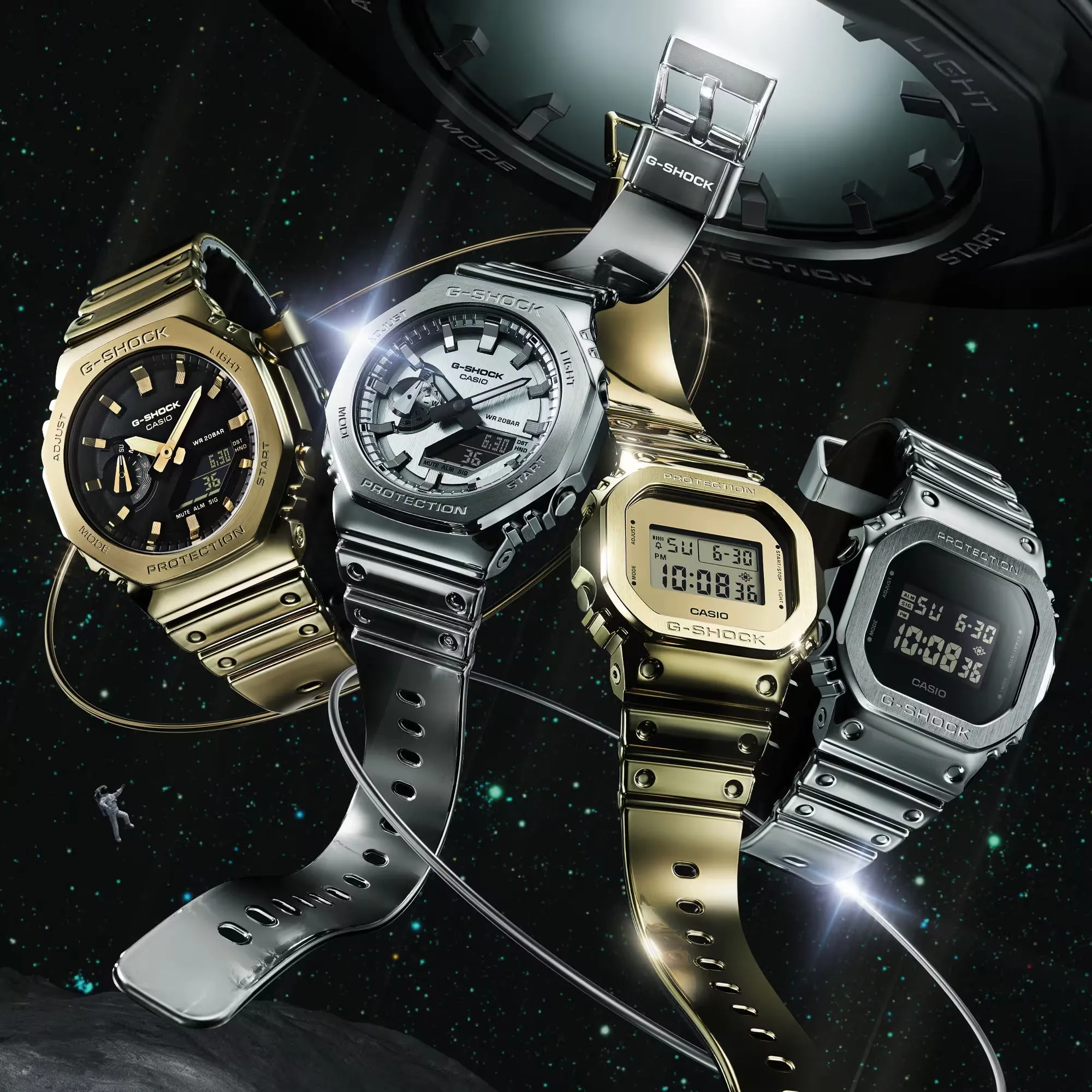 Casio G-Shock Metal-Clad Octagonal Mens Gold Watch GM2100YMG-9A