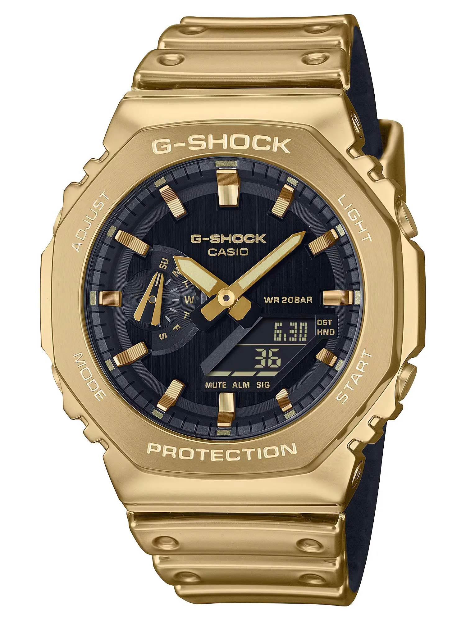 Casio G-Shock Metal-Clad Octagonal Mens Gold Watch GM2100YMG-9A