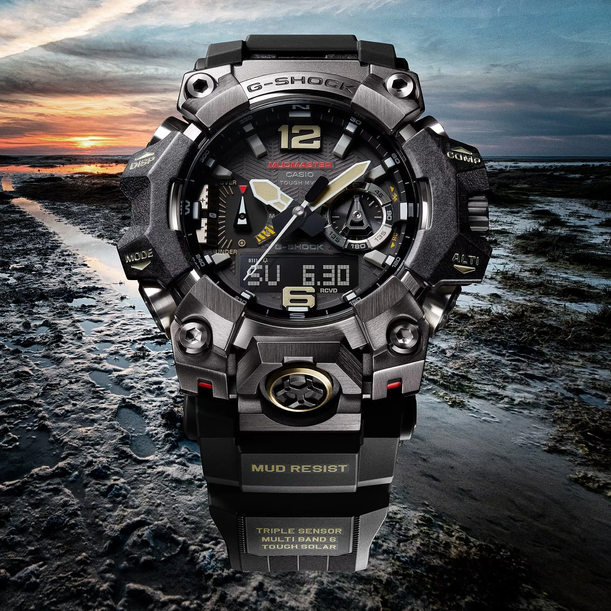 Casio G-Shock MUDMASTER Bluetooth Solar Gray Ion-Plated Mens Watch GWGB1000-1A