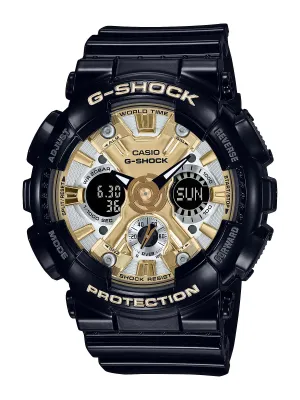 Casio G-Shock S-SERIES Magnetic Resistance Black/Gold Womens Watch GMAS120GB-1A