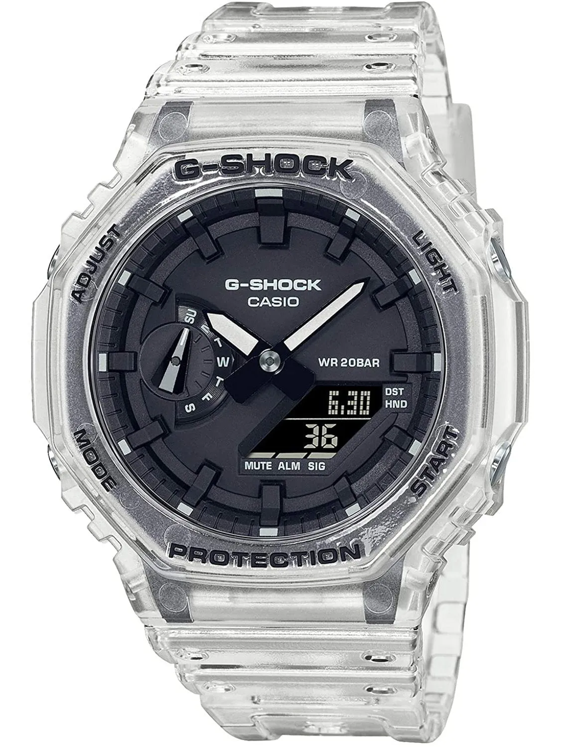 Casio G-Shock SKELETON SERIES White Transculent Mens Watch GA2100SKE-7A