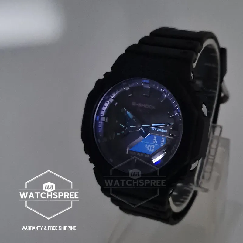 Casio G-Shock Special Colour Model Carbon Core Guard Structure Black Resin Band Watch GA2100VB-1A GA-2100VB-1A