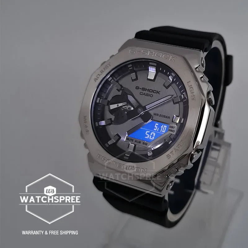 Casio G-Shock Standard-Bearer Metal-Clad Octagonal Black Resin Band Watch GM2100-1A GM-2100-1A