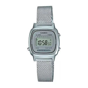 Casio LA670WEM-7DF Silver Mesh Watch for Women