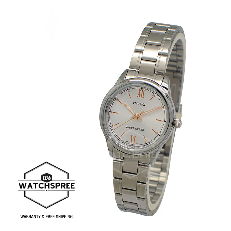 Casio Ladies' Analog Silver Stainless Steel Band Watch LTPV005D-7B2 LTP-V005D-7B2