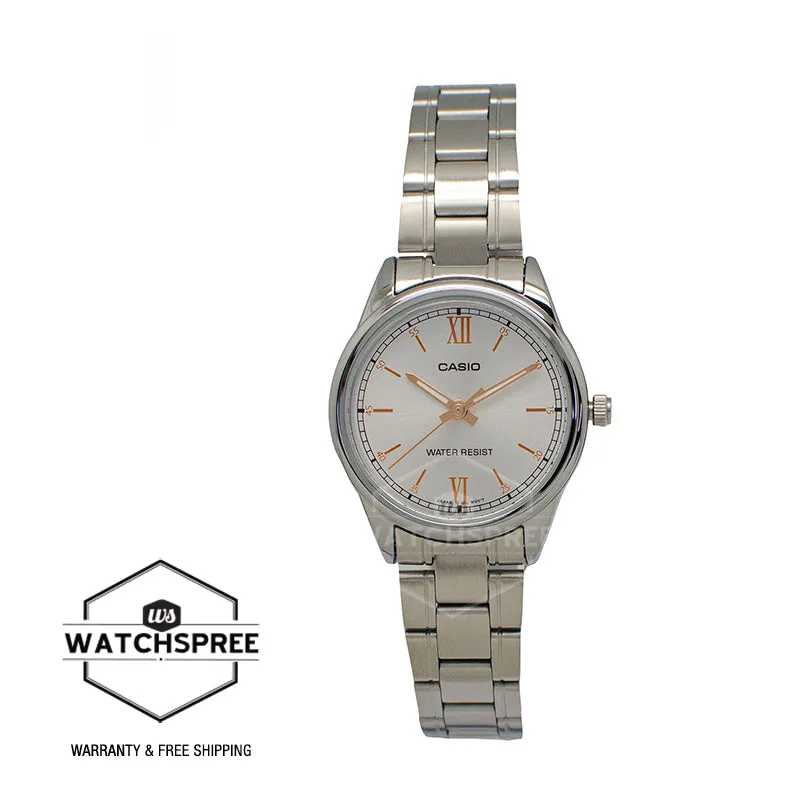 Casio Ladies' Analog Silver Stainless Steel Band Watch LTPV005D-7B2 LTP-V005D-7B2