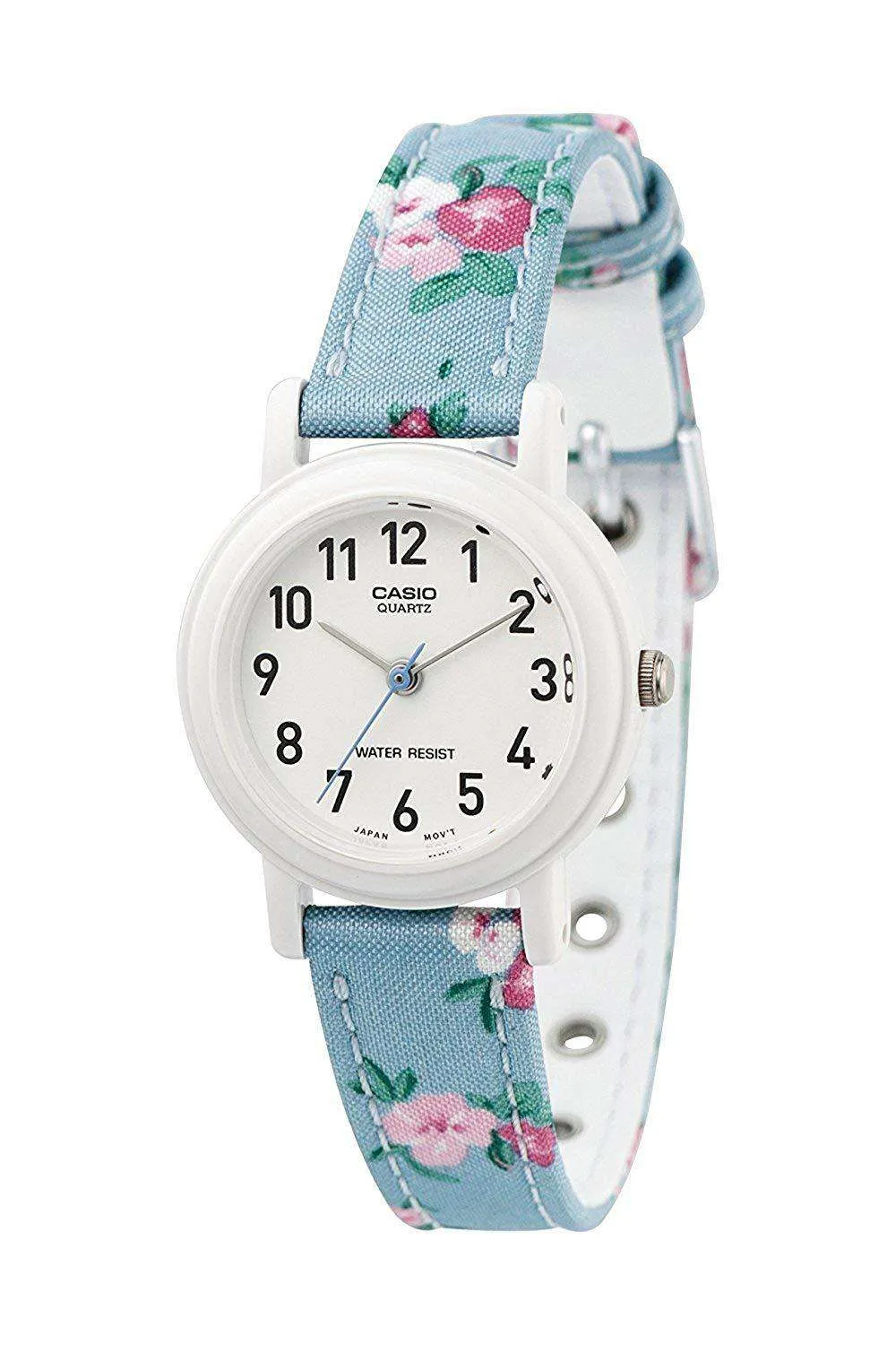 Casio LQ-139LB-2B2 Blue Floral Leather Strap for Women