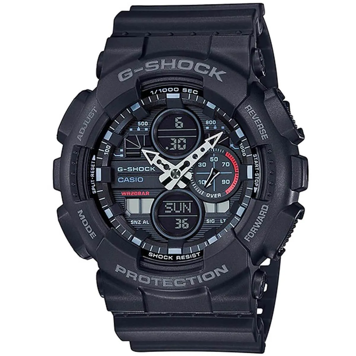 Casio Men's Ana-Digi Watch - G-Shock Black Dial Black Resin Strap | GA140-1A1