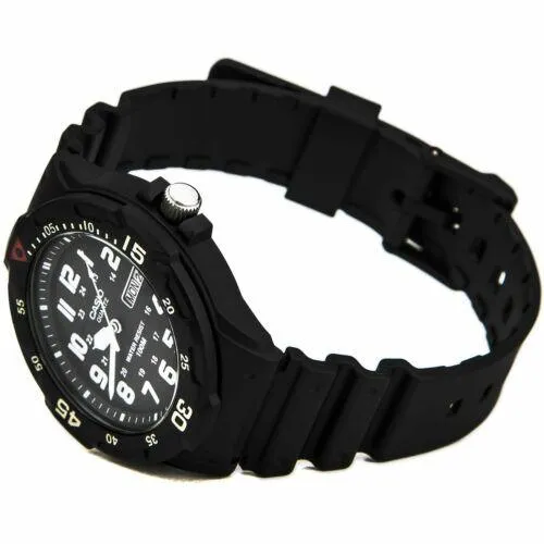 Casio Men's Classic Sport Black Dial Resin Strap Dual Time Watch | MRW200H-1B