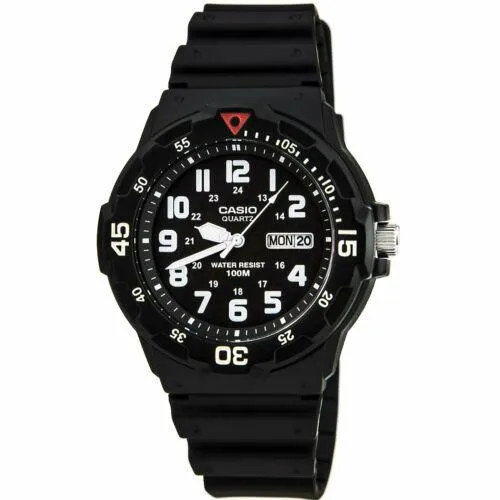 Casio Men's Classic Sport Black Dial Resin Strap Dual Time Watch | MRW200H-1B
