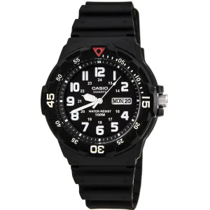 Casio Men's Classic Sport Black Dial Resin Strap Dual Time Watch | MRW200H-1B