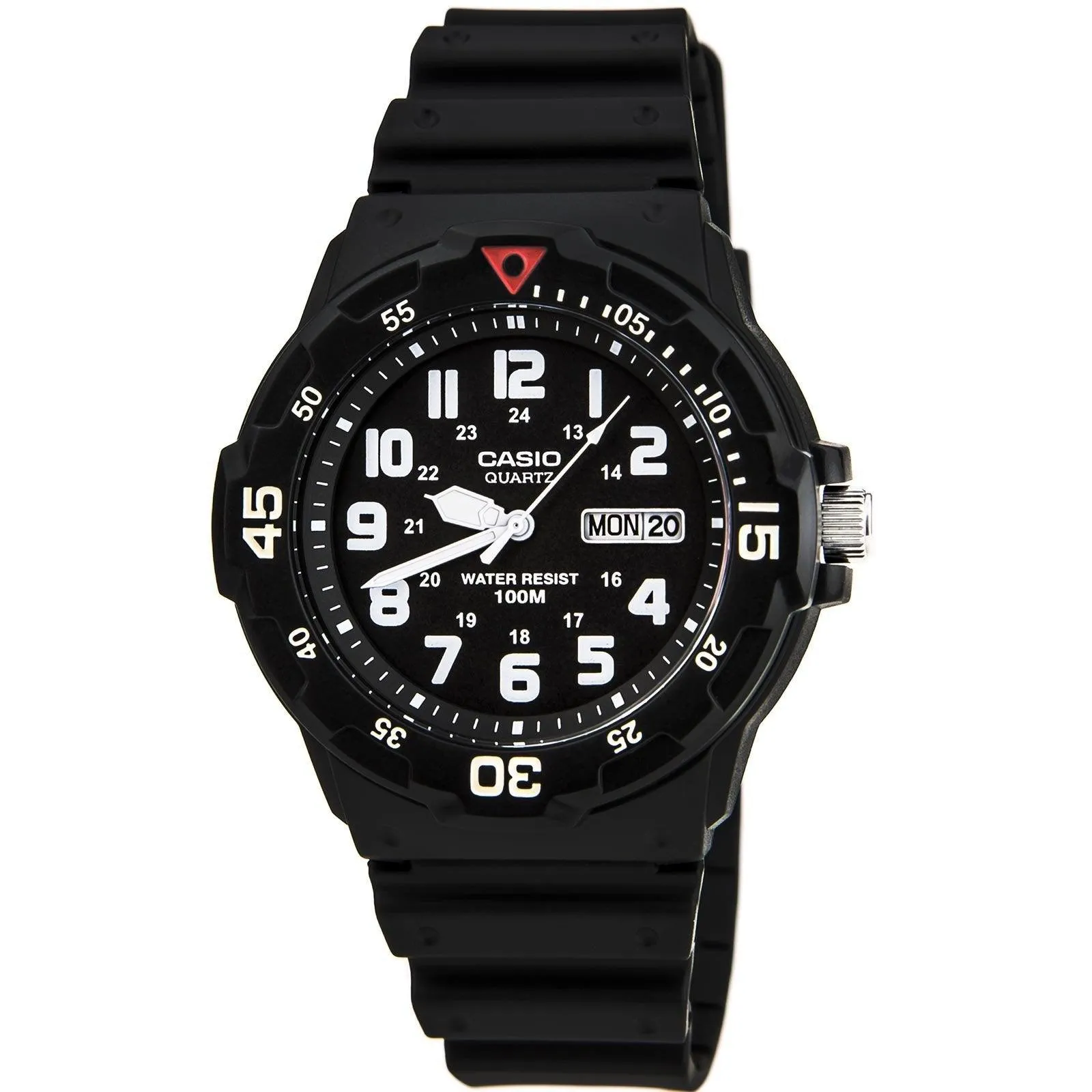 Casio Men's Classic Sport Black Dial Resin Strap Dual Time Watch | MRW200H-1B