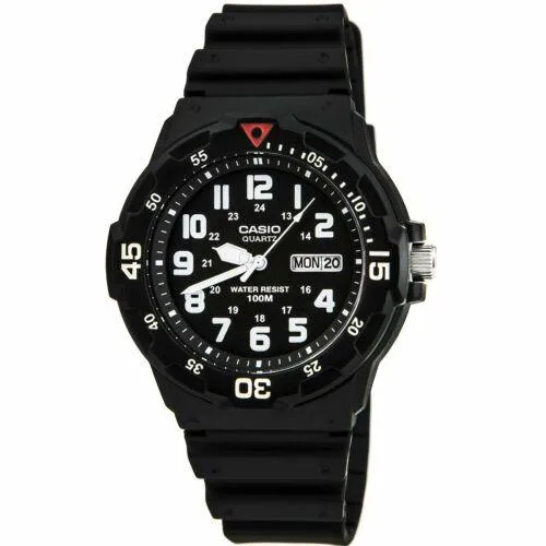 Casio Men's Classic Sport Black Dial Resin Strap Dual Time Watch | MRW200H-1B