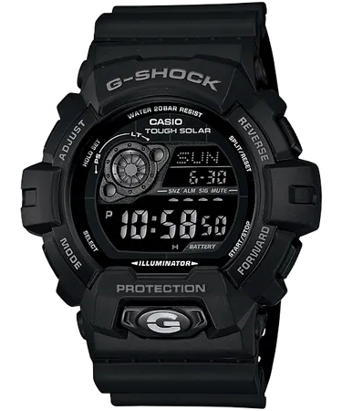 Casio Mens Gr8900A-1 G-Shock Tough Solar Digital Black Resin Sport Watch