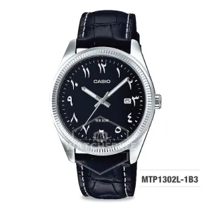 Casio Men's Standard Analog Black Leather Strap Watch MTP1302L-1B3 MTP-1302L-1B3