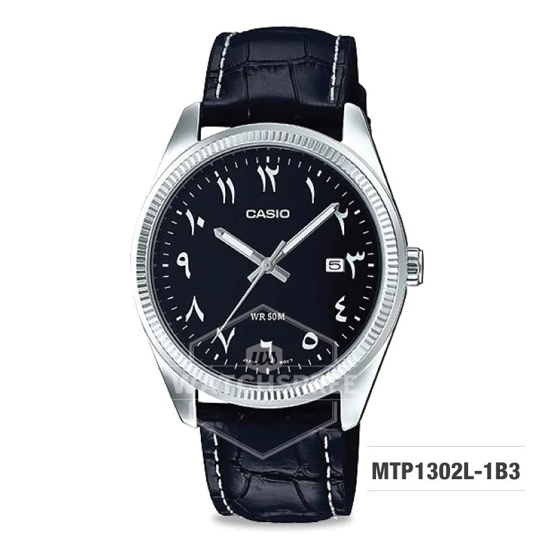 Casio Men's Standard Analog Black Leather Strap Watch MTP1302L-1B3 MTP-1302L-1B3