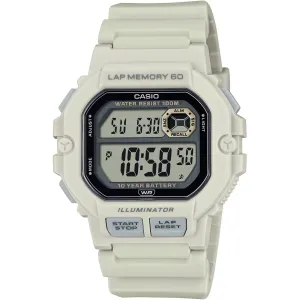 Casio Men's Watch Alarm Grey Digital Dial Off White Resin Strap WS-1400H-8AVCF