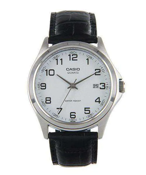 Casio MTP-1183E-7BDF Black Leather Strap Watch for Men