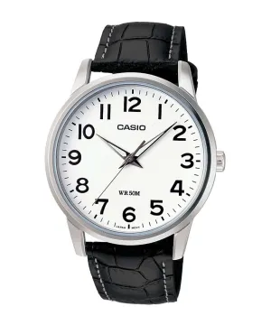 Casio MTP-1303L-7BVDF Black Leather Strap Watch for Men