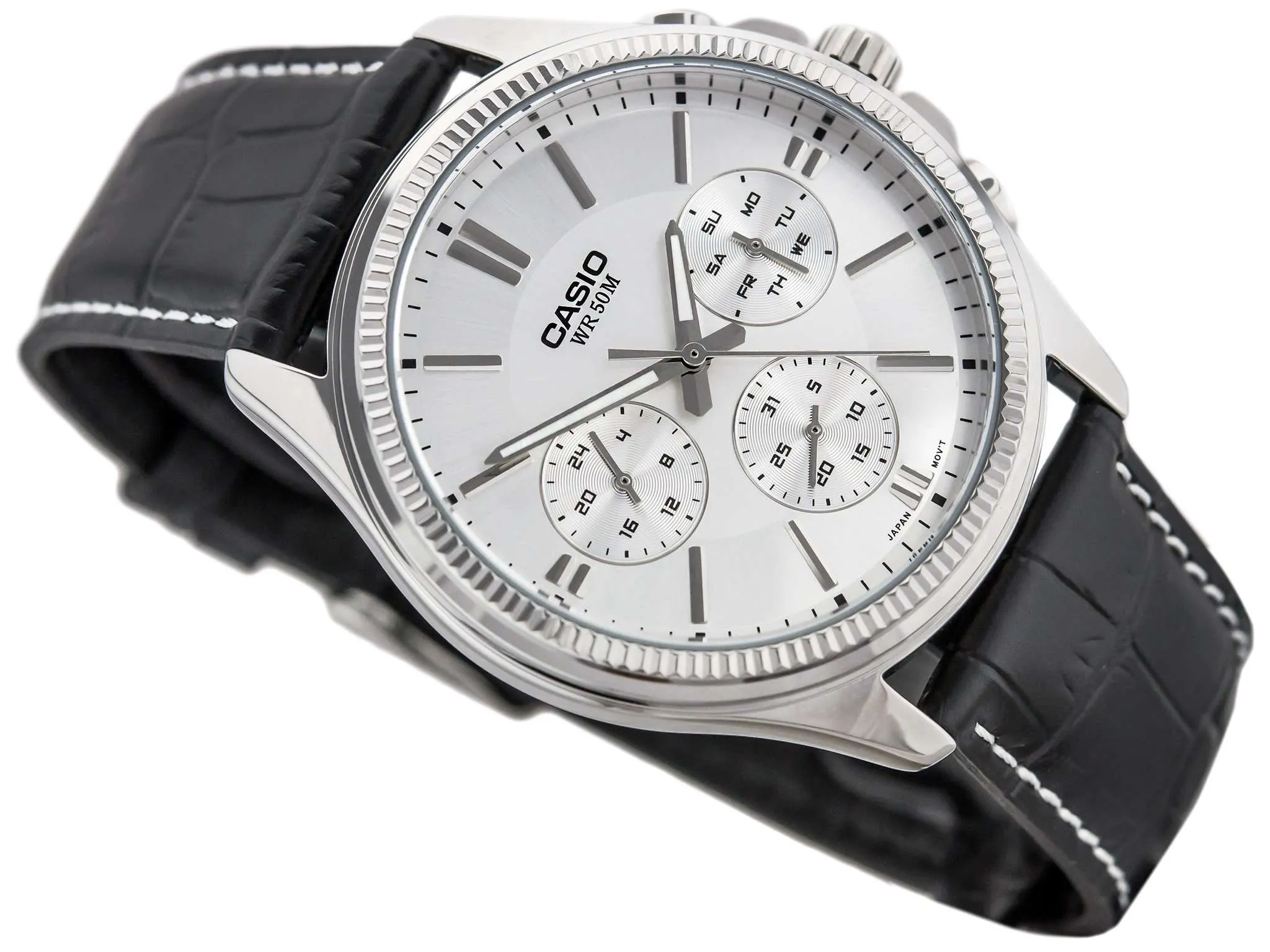 Casio MTP-1375L-7A Black Leather Strap Watch for Men