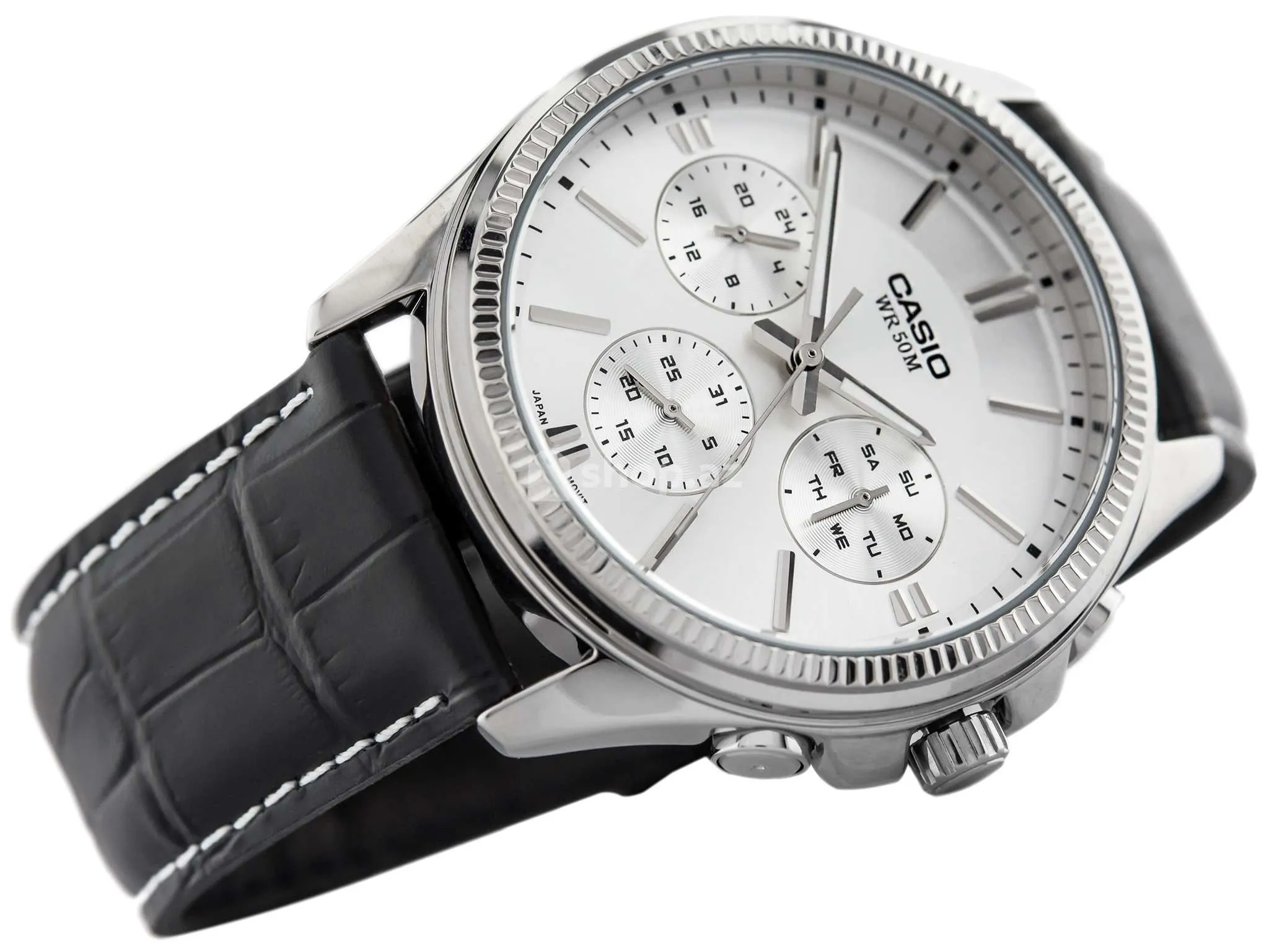Casio MTP-1375L-7A Black Leather Strap Watch for Men