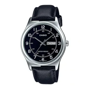 Casio MTP-V006L-1B2 Black Leather Watch for Men