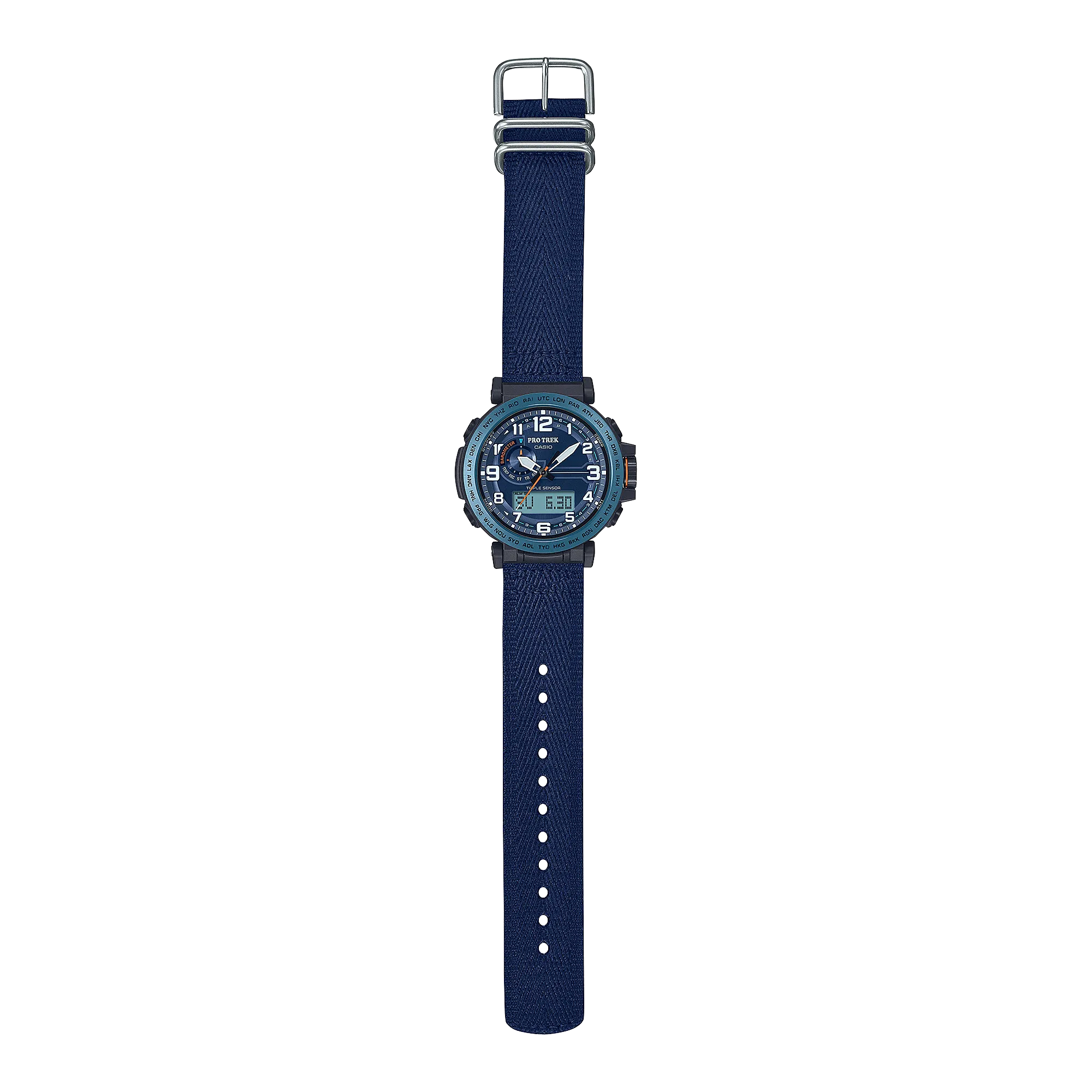 Casio Protek DUO Climber Blue Fabric Strap Watch PRG601YB-2D