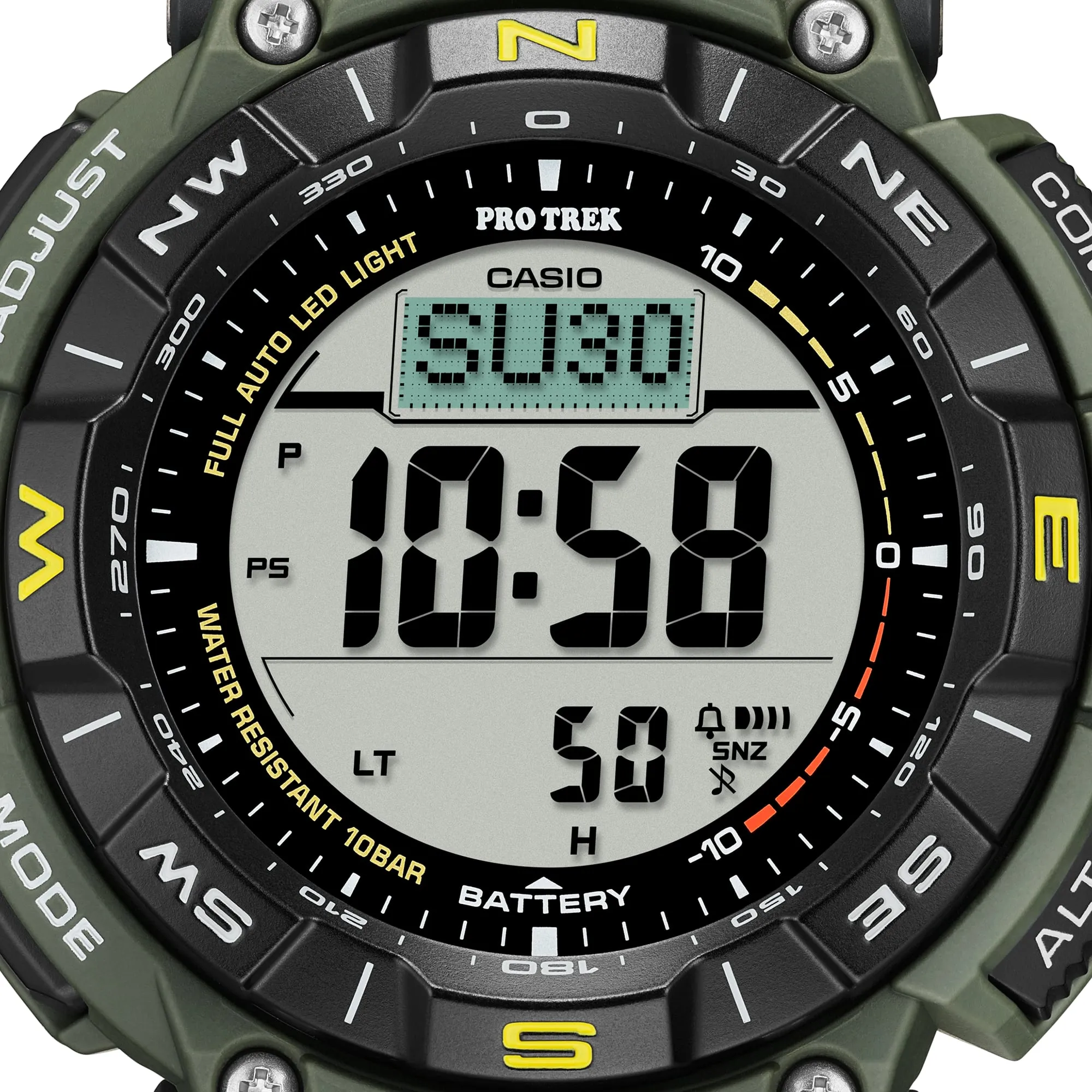 Casio Protrek Digital Solar Green Resin Band Watch PRG340-3D