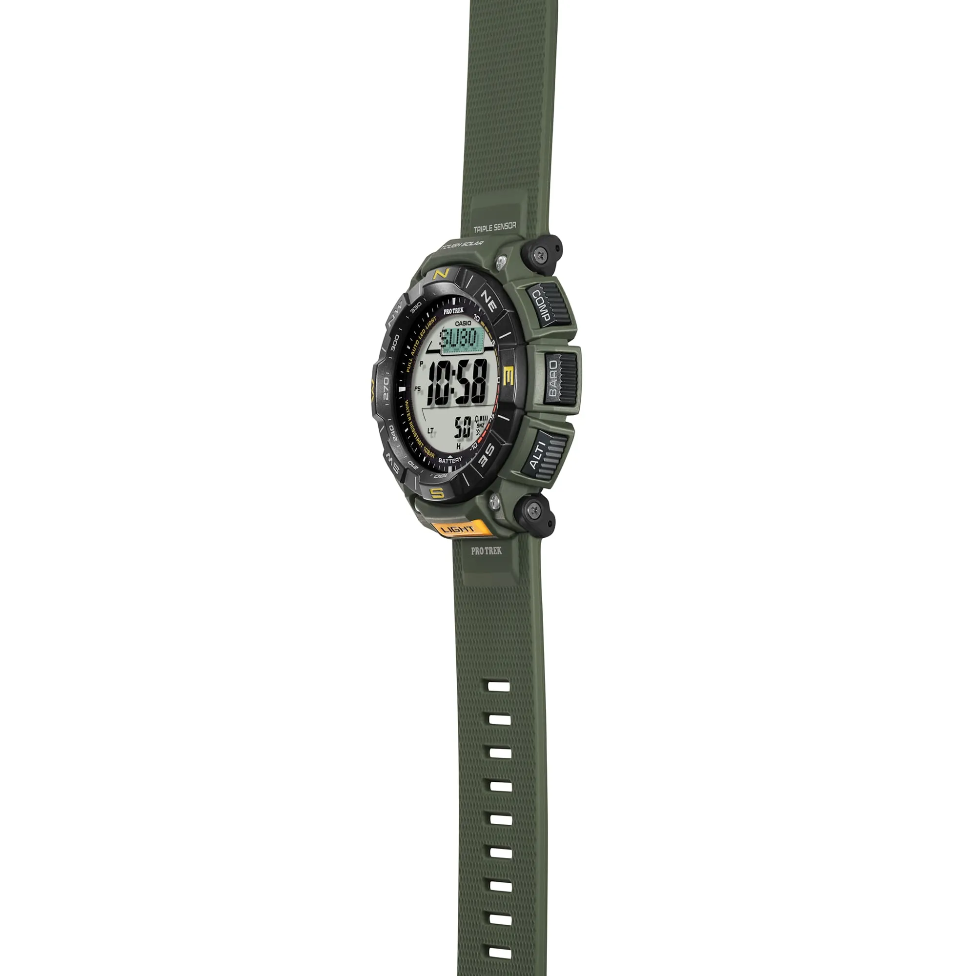 Casio Protrek Digital Solar Green Resin Band Watch PRG340-3D