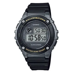 Casio Standard W-216H-1B Black Resin Strap Watch for Men and Women
