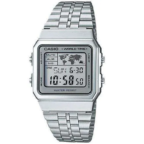 Casio Vintage A500WA-7D Silver Stainless Watch Unisex