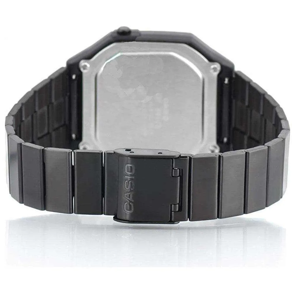 Casio Vintage B650WB-1B Black Stainless Steel Strap Watch for Men and Women