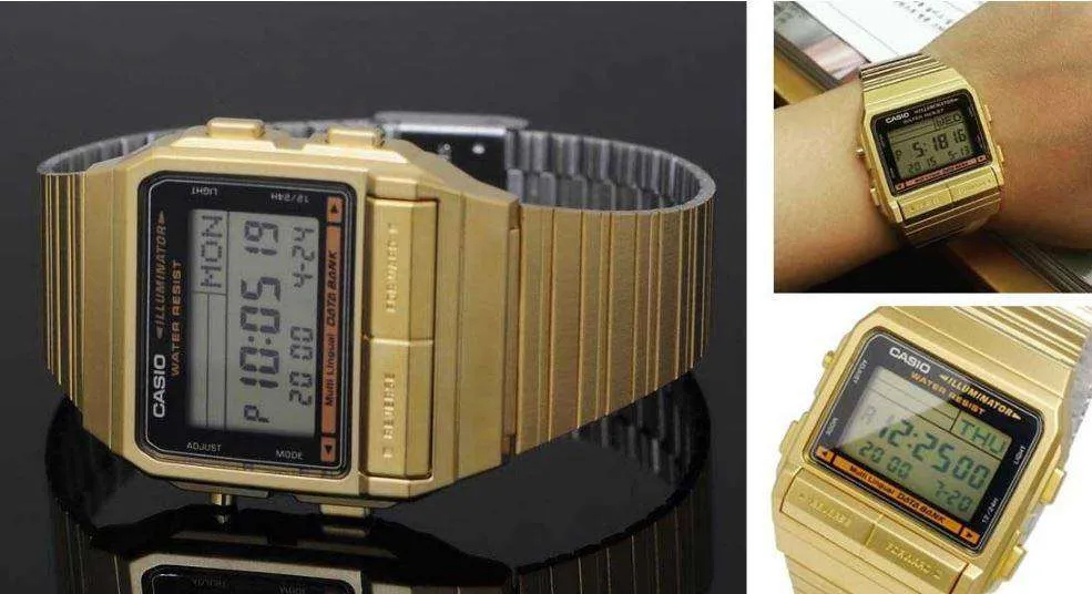 Casio Vintage DB-380G-1D Gold Plated Watch For Men and Women