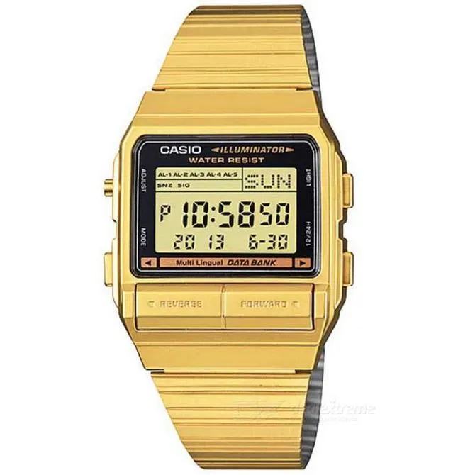 Casio Vintage DB-380G-1D Gold Plated Watch For Men and Women