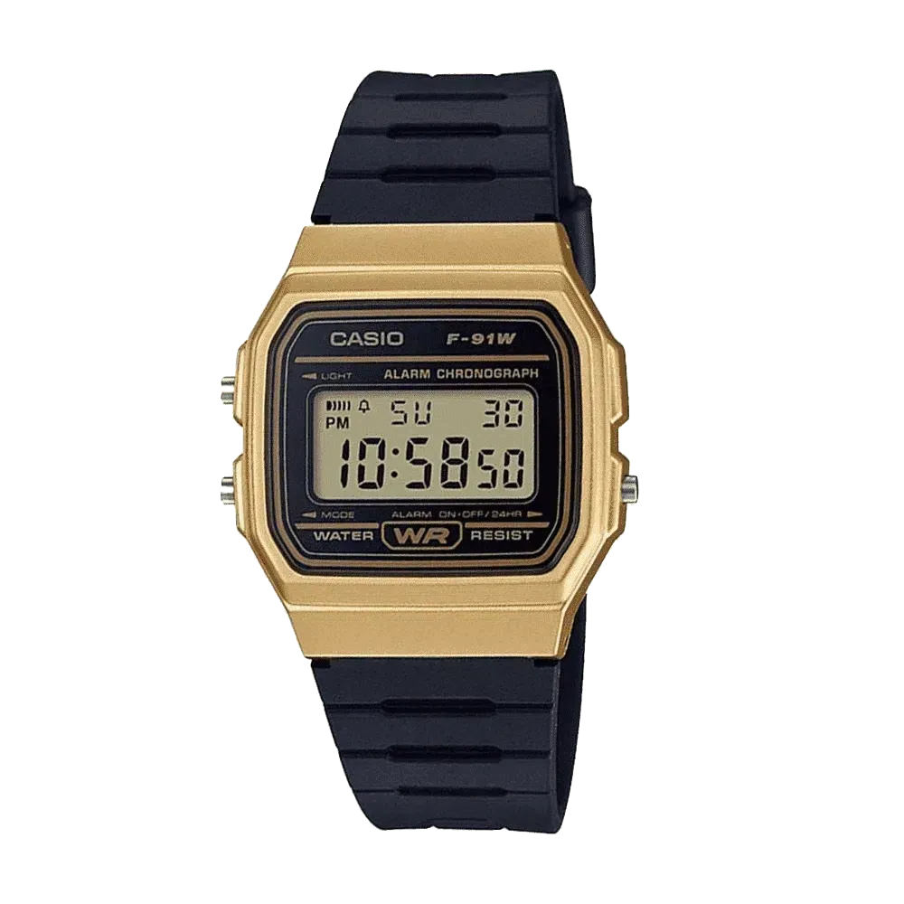 Casio Vintage F-91WM-9A Black Resin Strap Watch For Men and Women