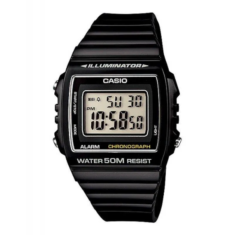 Casio W-215H-1A Black Resin Watch for Men and Women