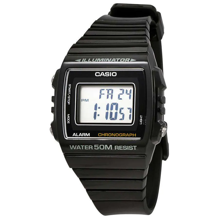 Casio W-215H-1A Black Resin Watch for Men and Women