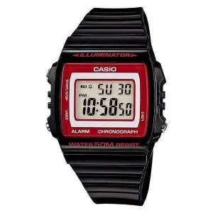 Casio W-215H-1A2 Black Resin Strap Watch for Men and Women