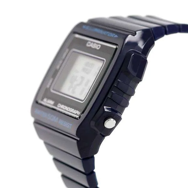 Casio W-215H-2A Navy Blue Resin Strap Watch For Men and Women