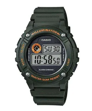 Casio W-216H-3B Green Resin Digital Watch for Men