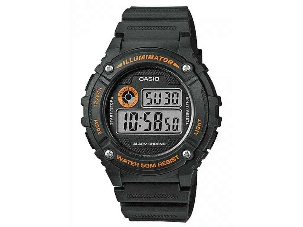 Casio W-216H-3B Green Resin Digital Watch for Men
