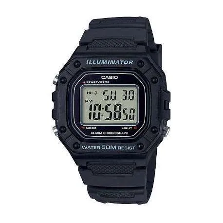 Casio W-218H-1AVDF Black Resin Watch for Men