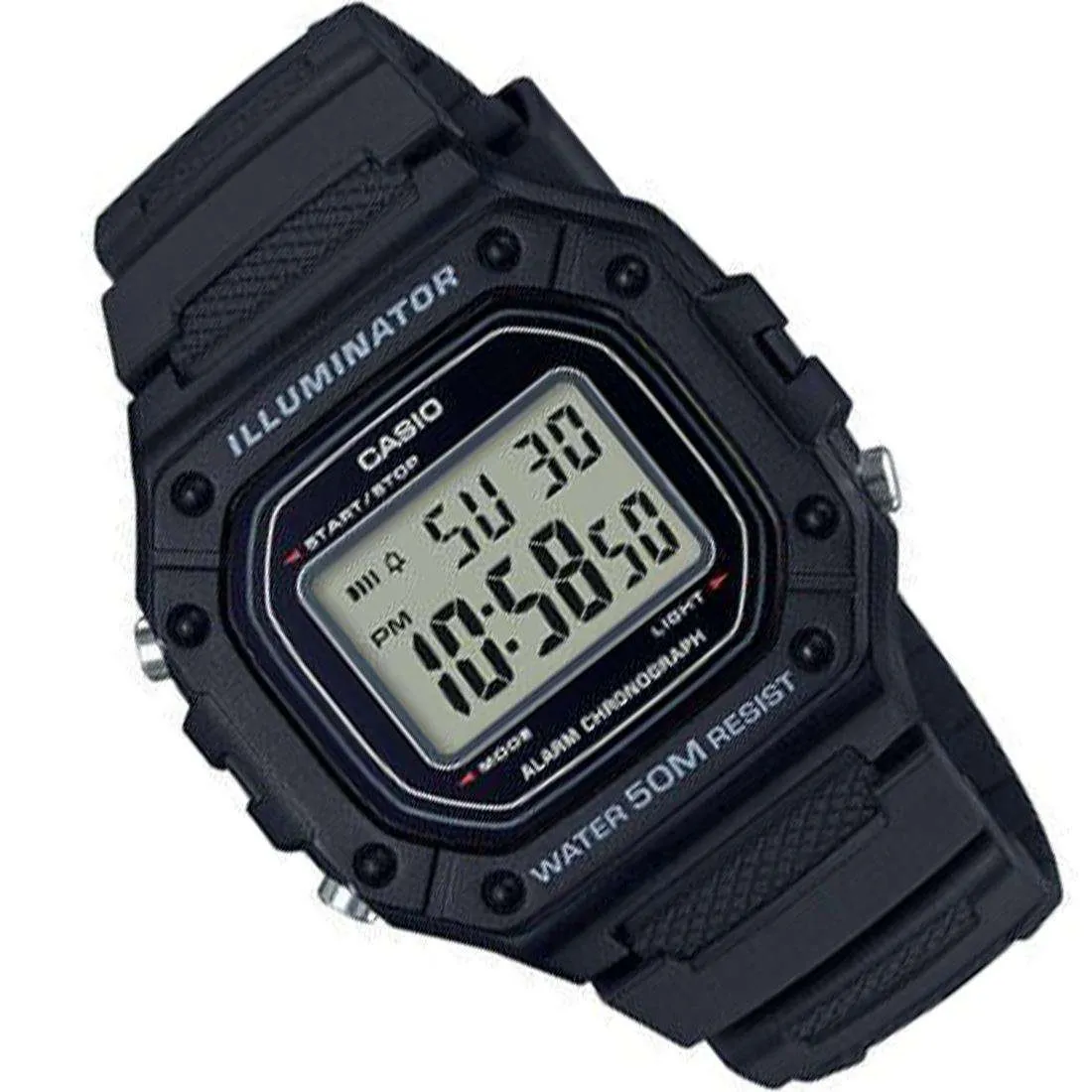 Casio W-218H-1AVDF Black Resin Watch for Men