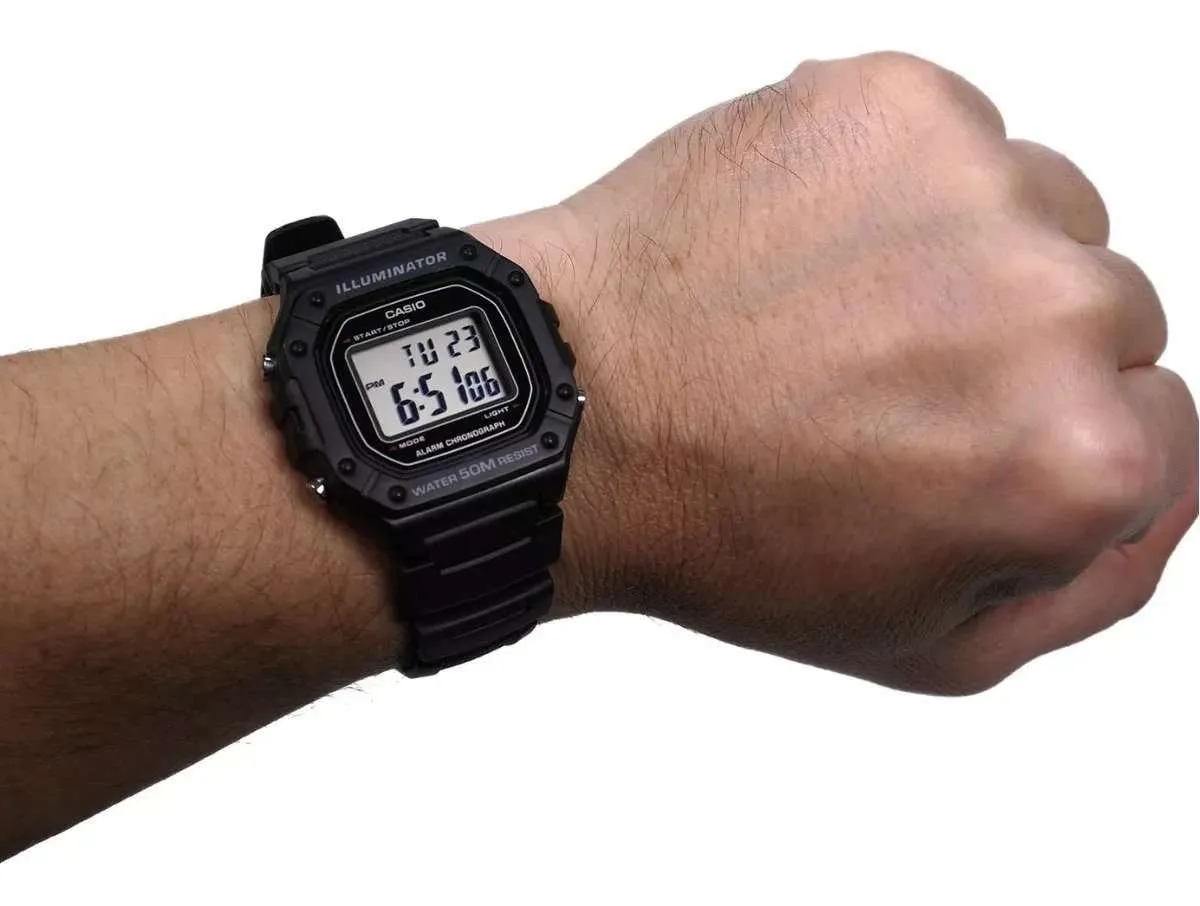 Casio W-218H-1AVDF Black Resin Watch for Men