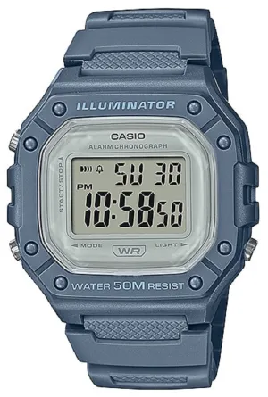 Casio W-218HC-2A Blue Denim Resin Watch